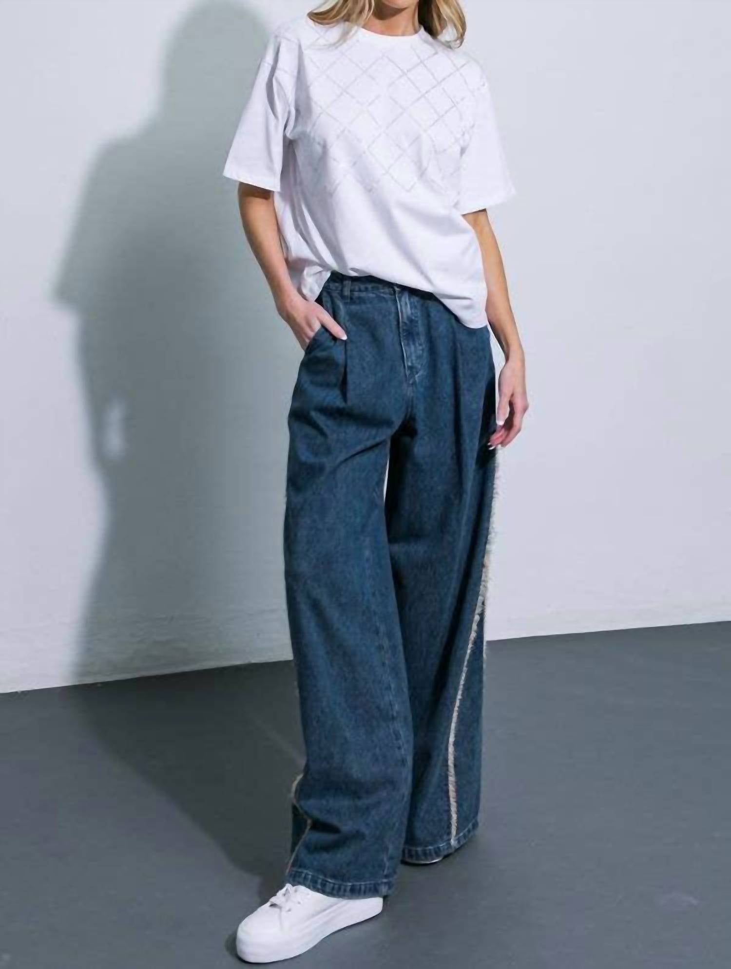 Flying Tomato - Frayline Wide Leg Jeans