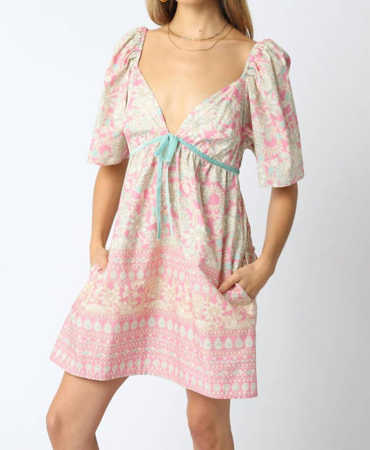 Olivaceous - Conner Velvet Detail Dress