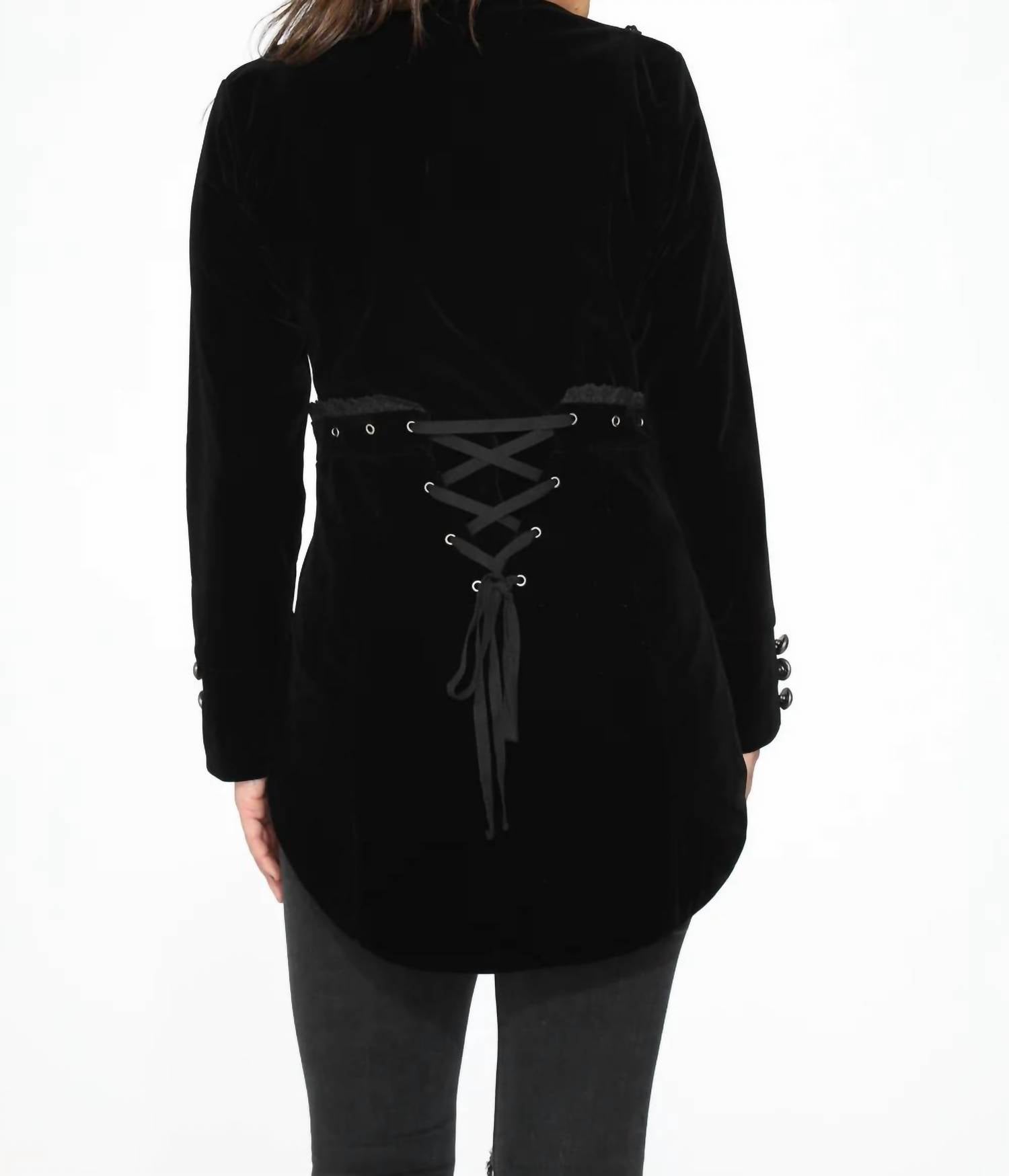 Orchid Bloom - Velvet Tailed Jacket With Linen