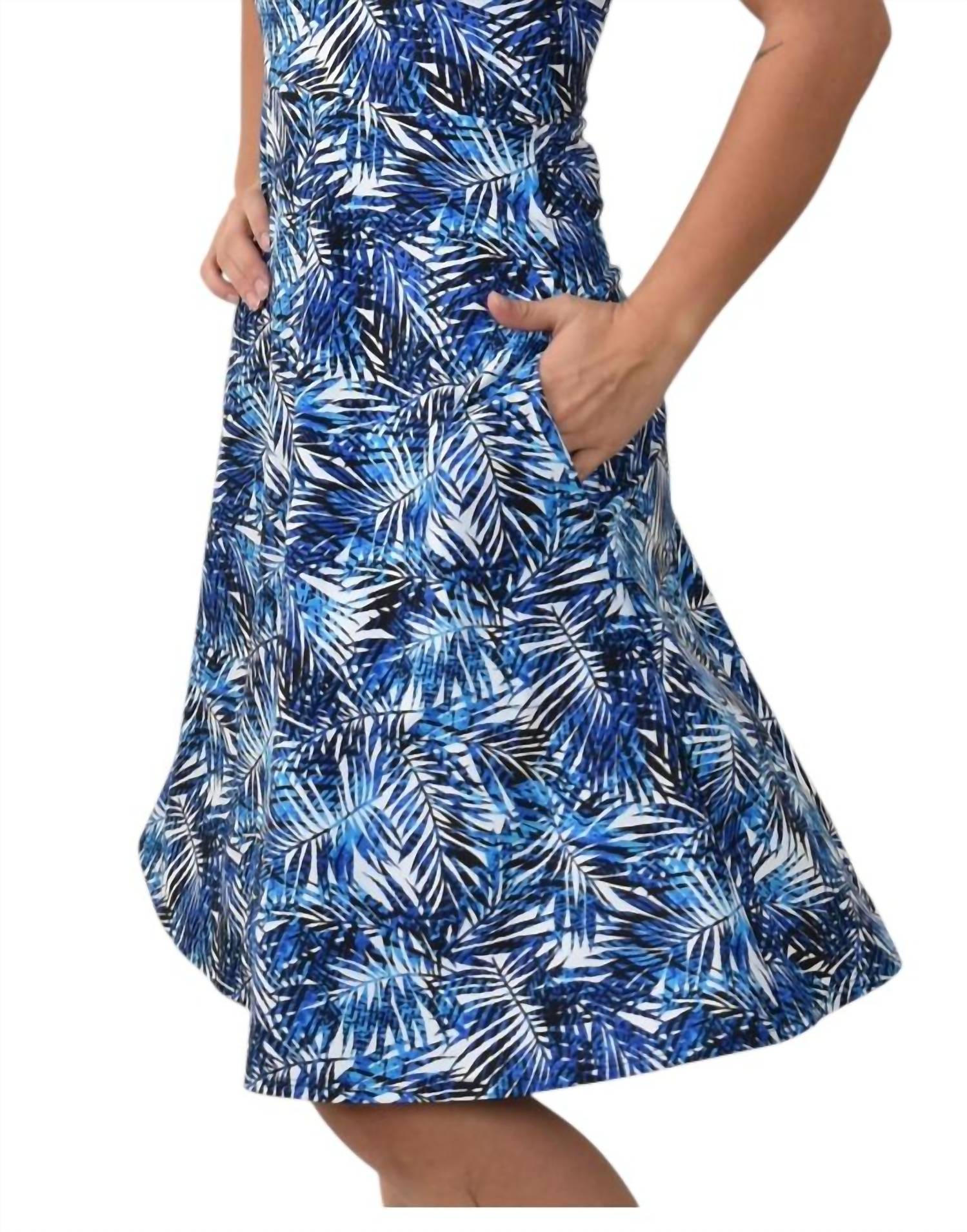 Southwind Laguna Dress in navy pam - women's dress - detail view