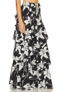 Alice + Olivia - Lotus High Rise Wide Leg Ruffle Pants