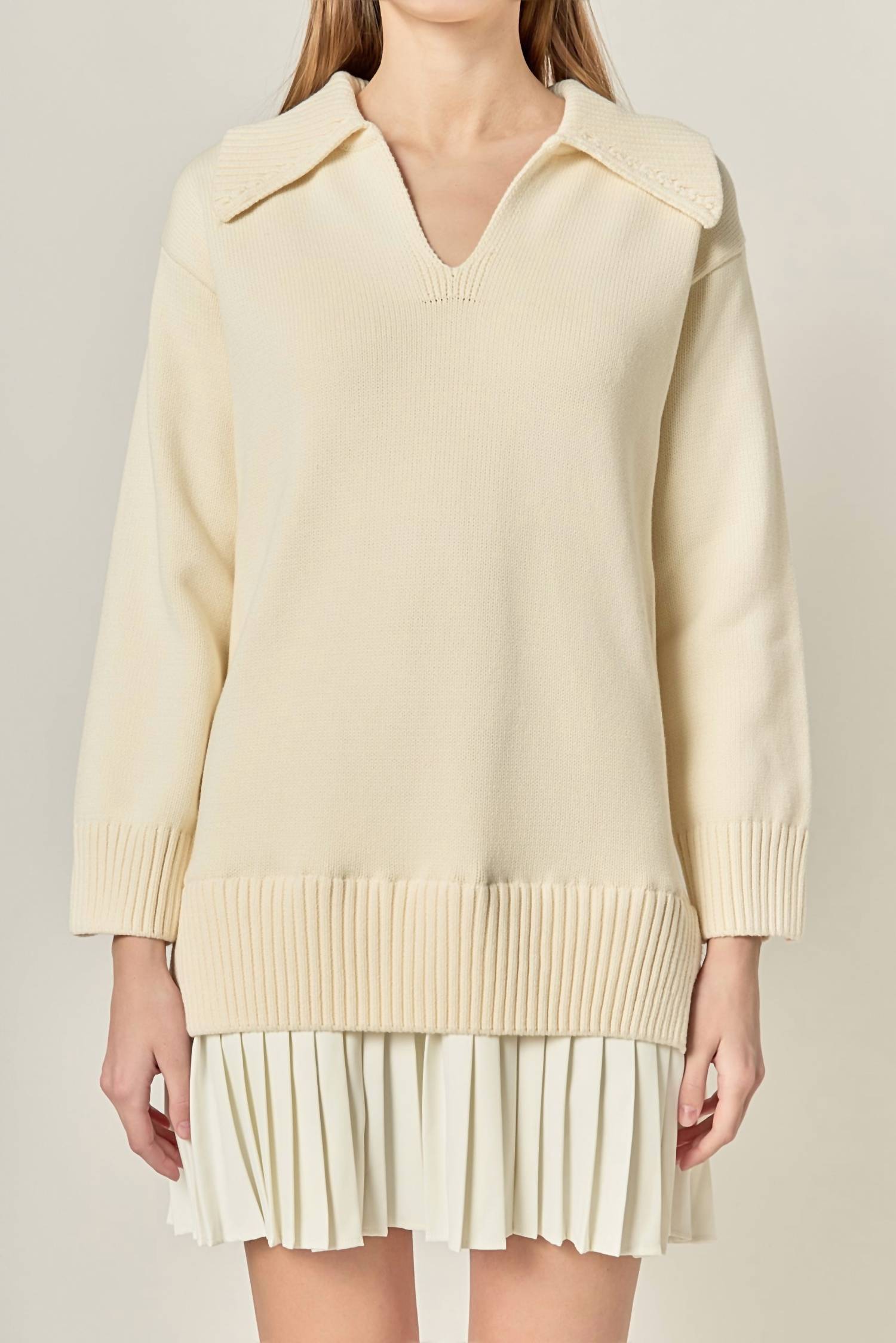 English Factory - Layered Sweater Mini Dress
