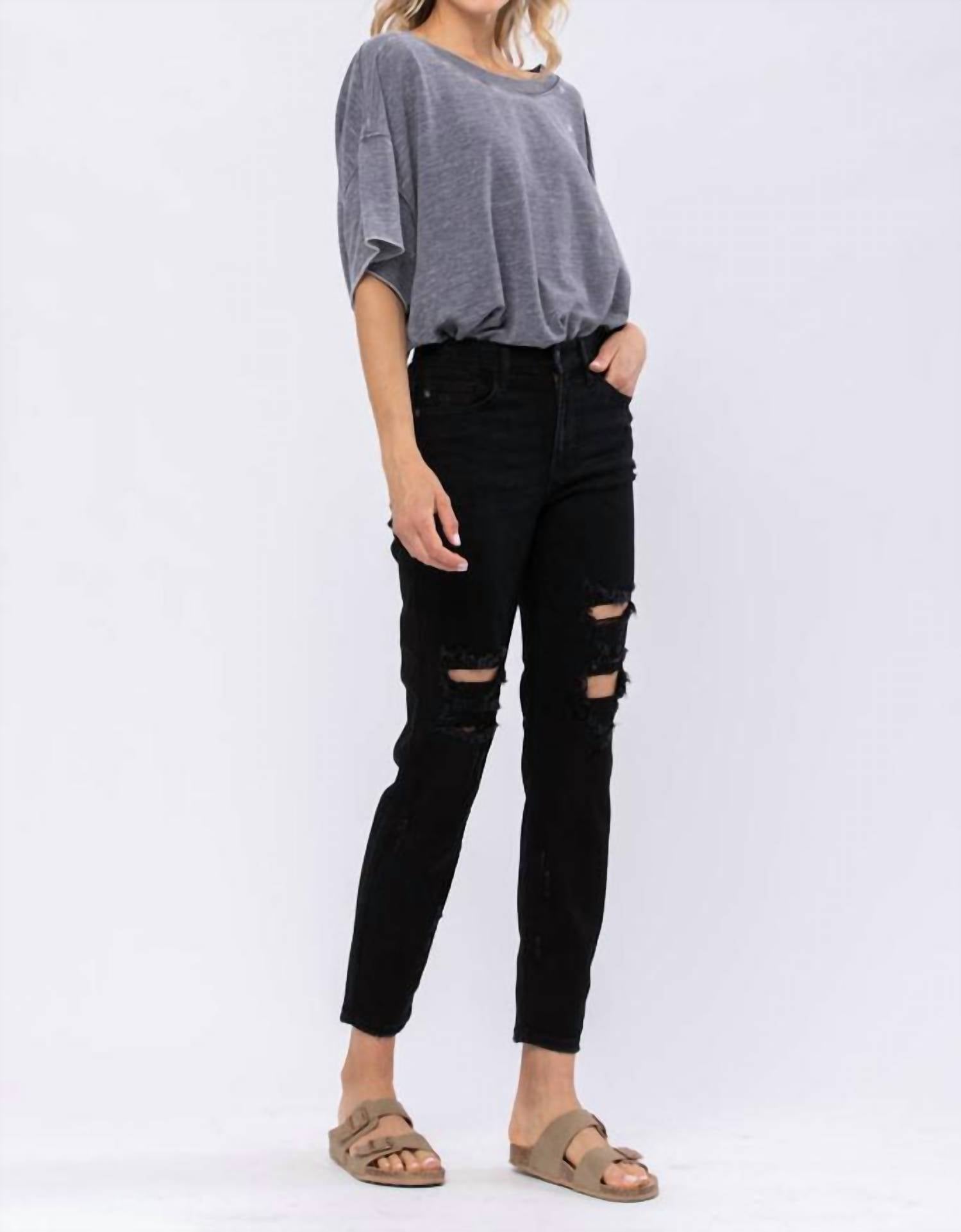 Judy Blue - Destroyed Boyfriend Jeans - Plus