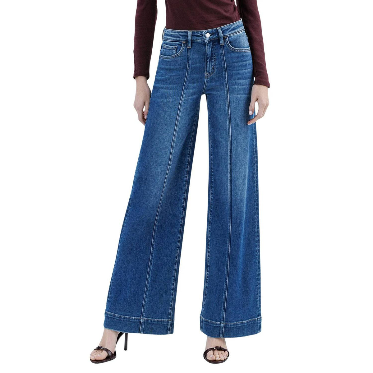 Flying Monkey - High Rise Trouser Hem Extreme Wide Leg Jeans