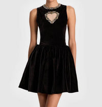 alice + olivia Ella Velvet Mini Dress in black - women's dress