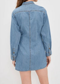 Good American - Denim Wrap Shirt Dress