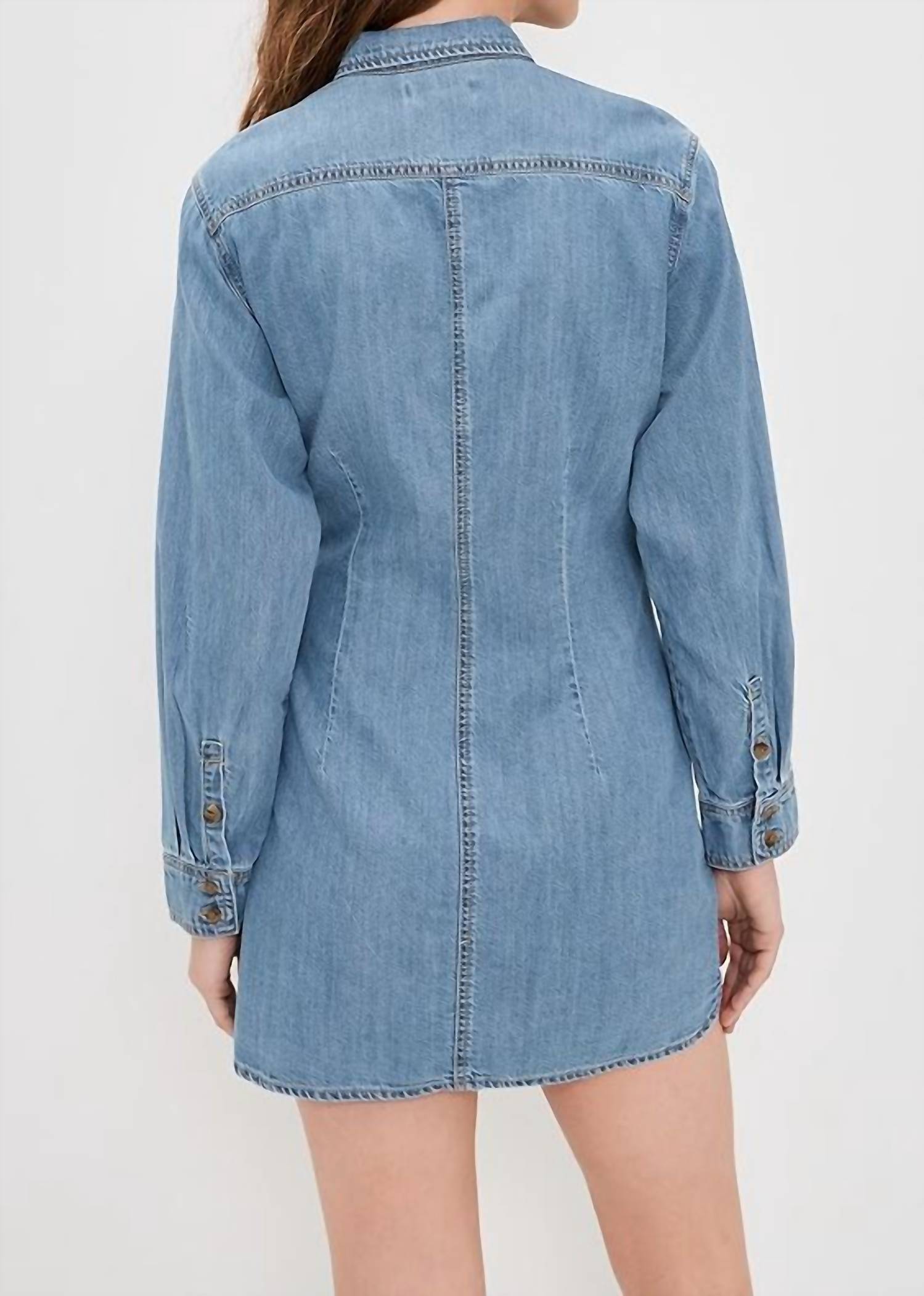 Good American - Denim Wrap Shirt Dress