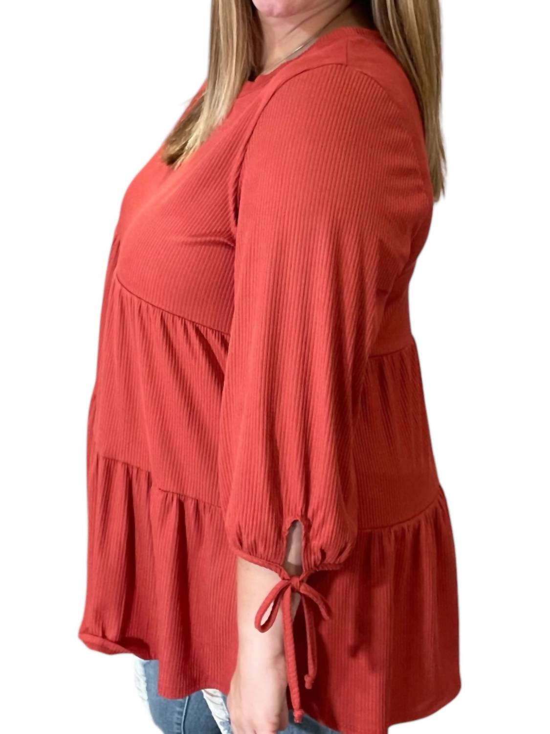 Honeyme - Tiered With Sleeve Ties Top