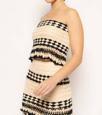 Fore Collection - Strapless Crochet Crop Top