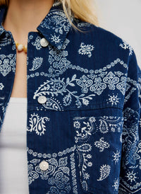 Free People - Opal Swing Printed Denim Jacket