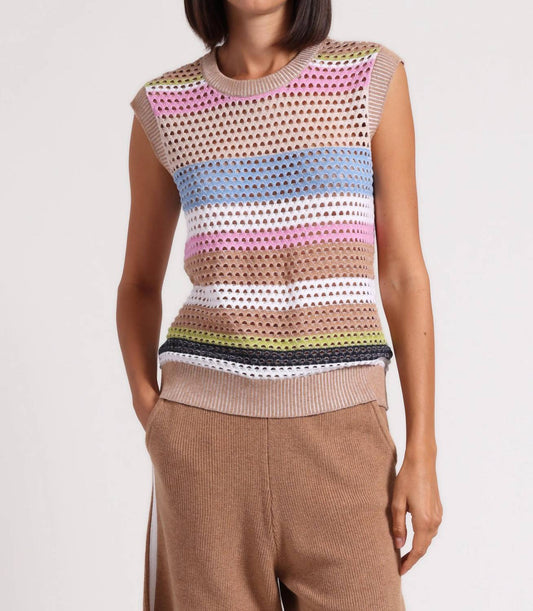 Minnie Rose - Cotton Cashmere Mesh Muscle Tank