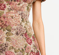 Sofie The Label - Floral Jacquard Puff Sleeve Dress