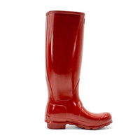 HUNTER Women's Original Tall Gloss Rain Boots in military red - women's shoe - view 4