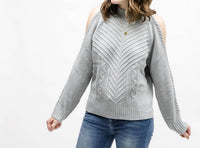 Mountain Valley - Cold Shoulder Knit Sweater