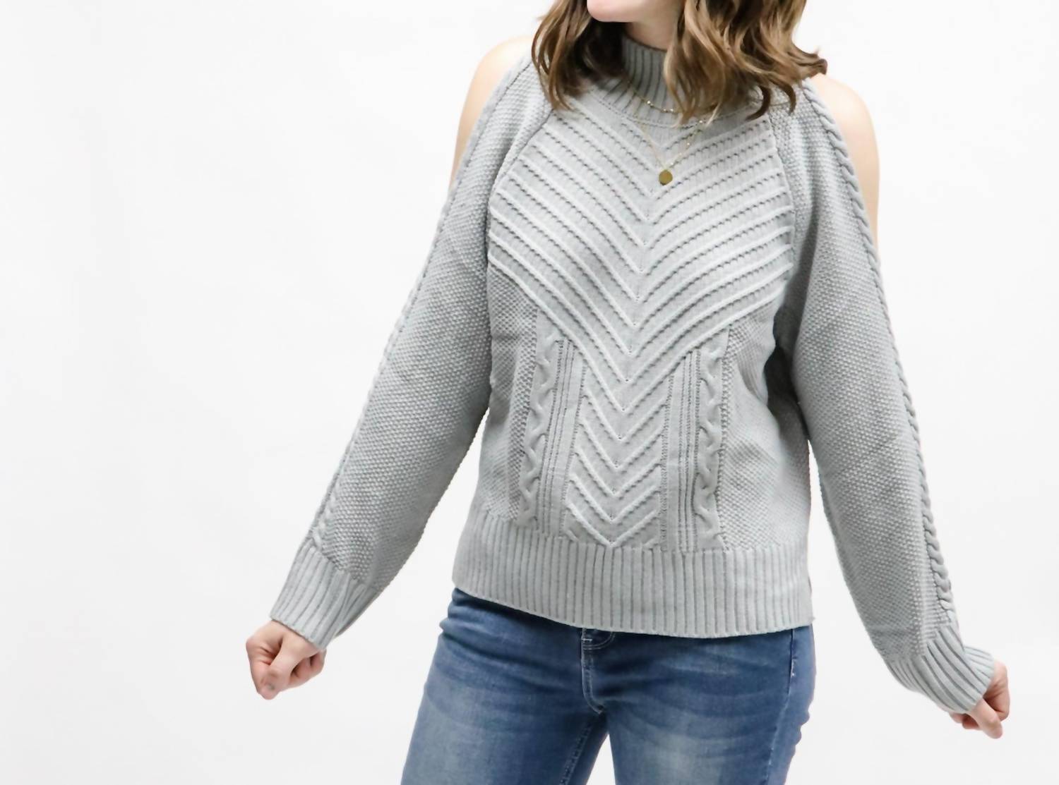 Mountain Valley - Cold Shoulder Knit Sweater