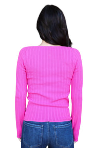 Scala - Lace Long Sleeve U-neckline Top