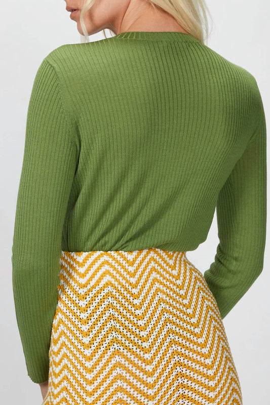 RIBBED SHRUNKEN CREWNECK SWEATER