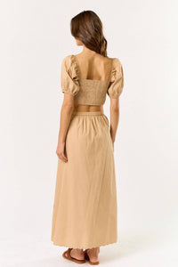 Lalavon - Puff Sleeve Top & Skirt Set