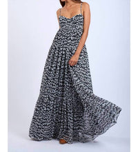 Sky To Moon - Abstract Checker Open Back Maxi Dress