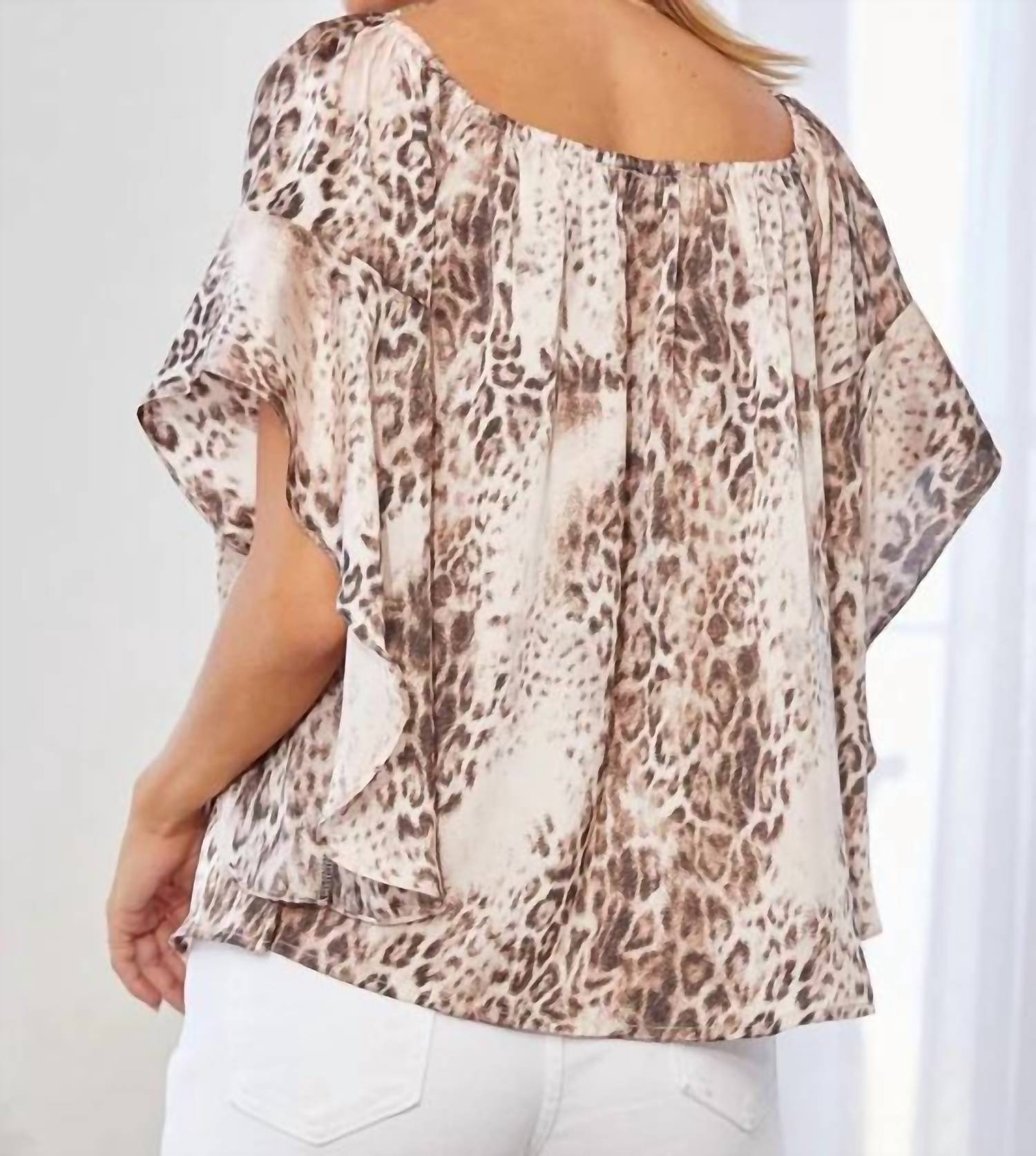 Emily Wonder - Short Sleeve Leopard Print Blouse