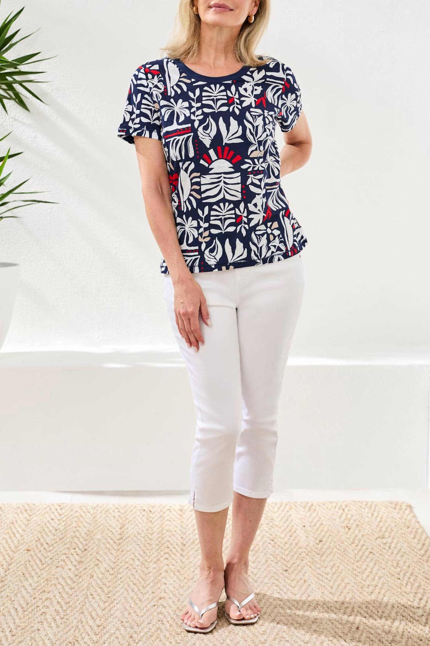 Tribal - SHORT SLEEVE CREW NECK TOP