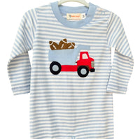 Luigi Kids Kids Football Dump Truck Playsuit in blue - kids' item - alternate view