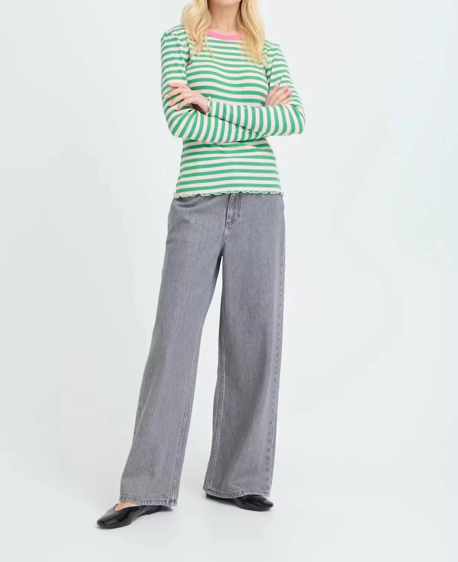 B.Young - Bysinne Rib Stripe Tee