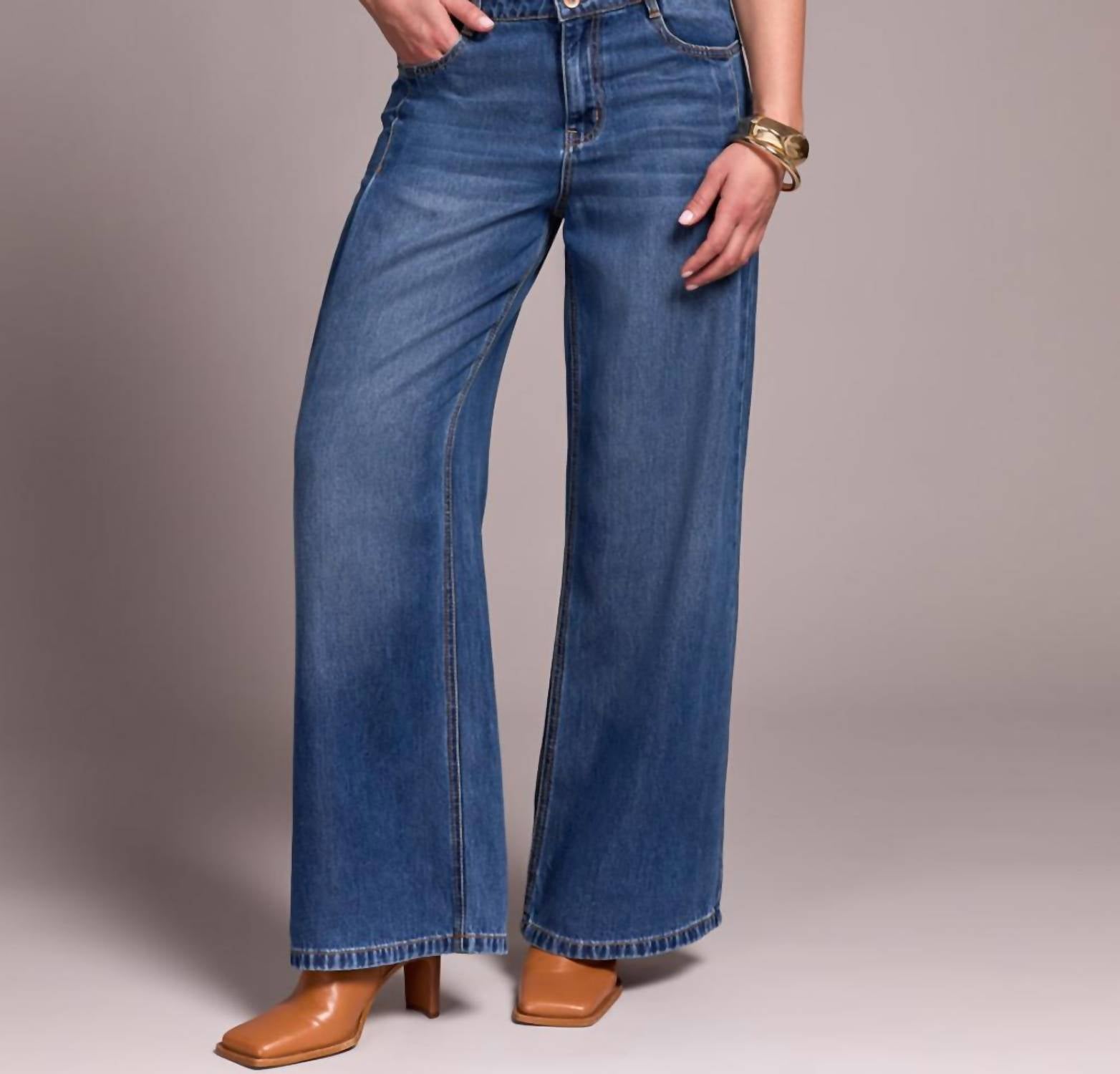Tribal - Audrey Wide Leg Pleated Jean