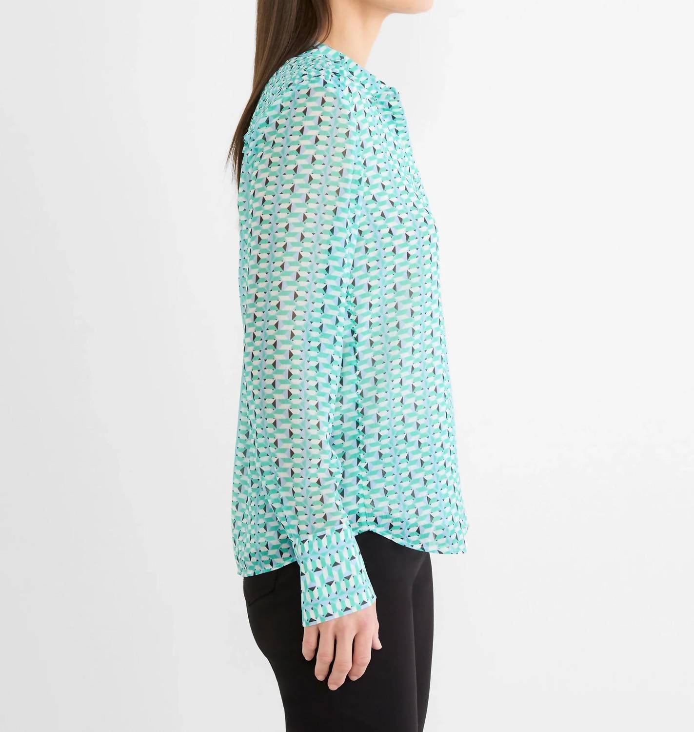 Nic + Zoe - Geo Steps Chiffon Shirt
