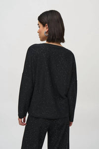 Joseph Ribkoff - Women's Sequined Long Sleeve Boxy Top