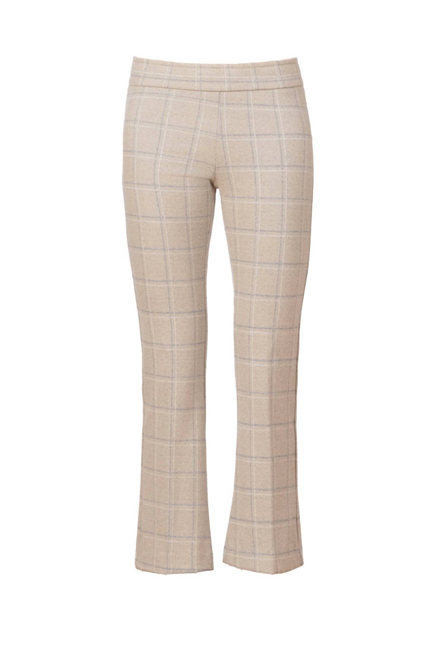 Avenue Montaigne Leo Flare Cut Pants in plaidure - women's pants - view 5