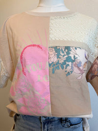 Davi & Dani - Women's Patchwork Lace Tee