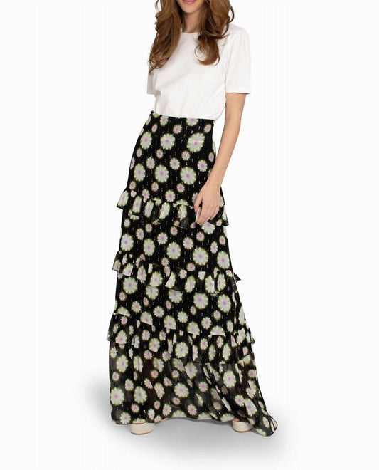 Nicole Miller - Hazy Daisy Tiered Maxi Skirt