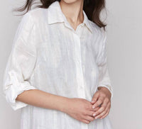 Charlie B - Foil Print Linen Blend Tunic Dress