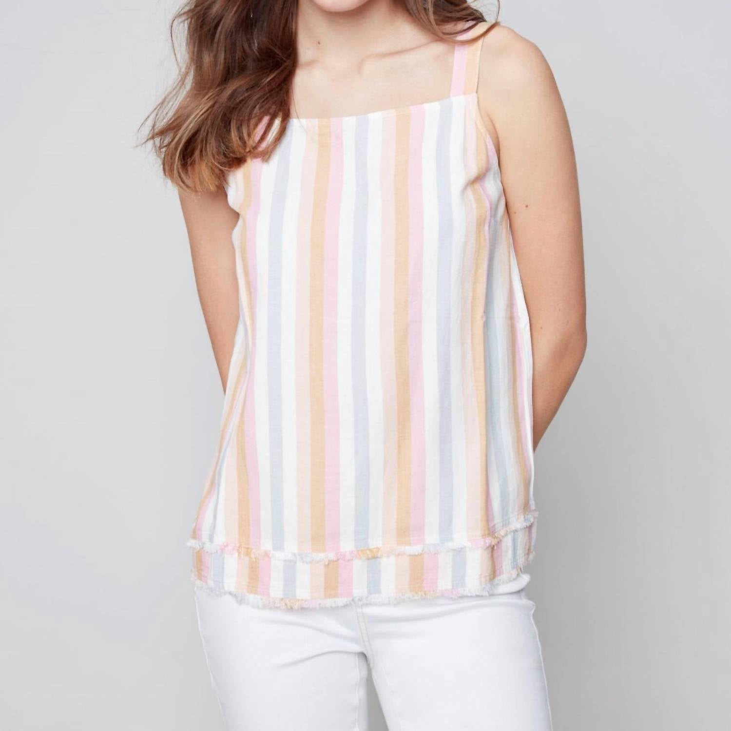 Charlie B - Striped Linen Tank Top