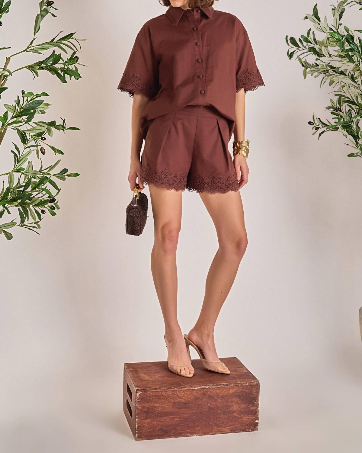 English Factory - The Midnight Lace Linen Shirt