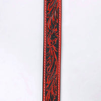 American Darling Women's Tooled Leather Western Belt in red - women's accessory - alternate view