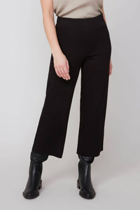 Renuar Pull On Soft Knit Crop Pant in black - women's pants