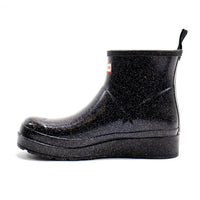 HUNTER Women's Play Starcloud Glitter Short Rain Boots in black - women's shoe - alternate view