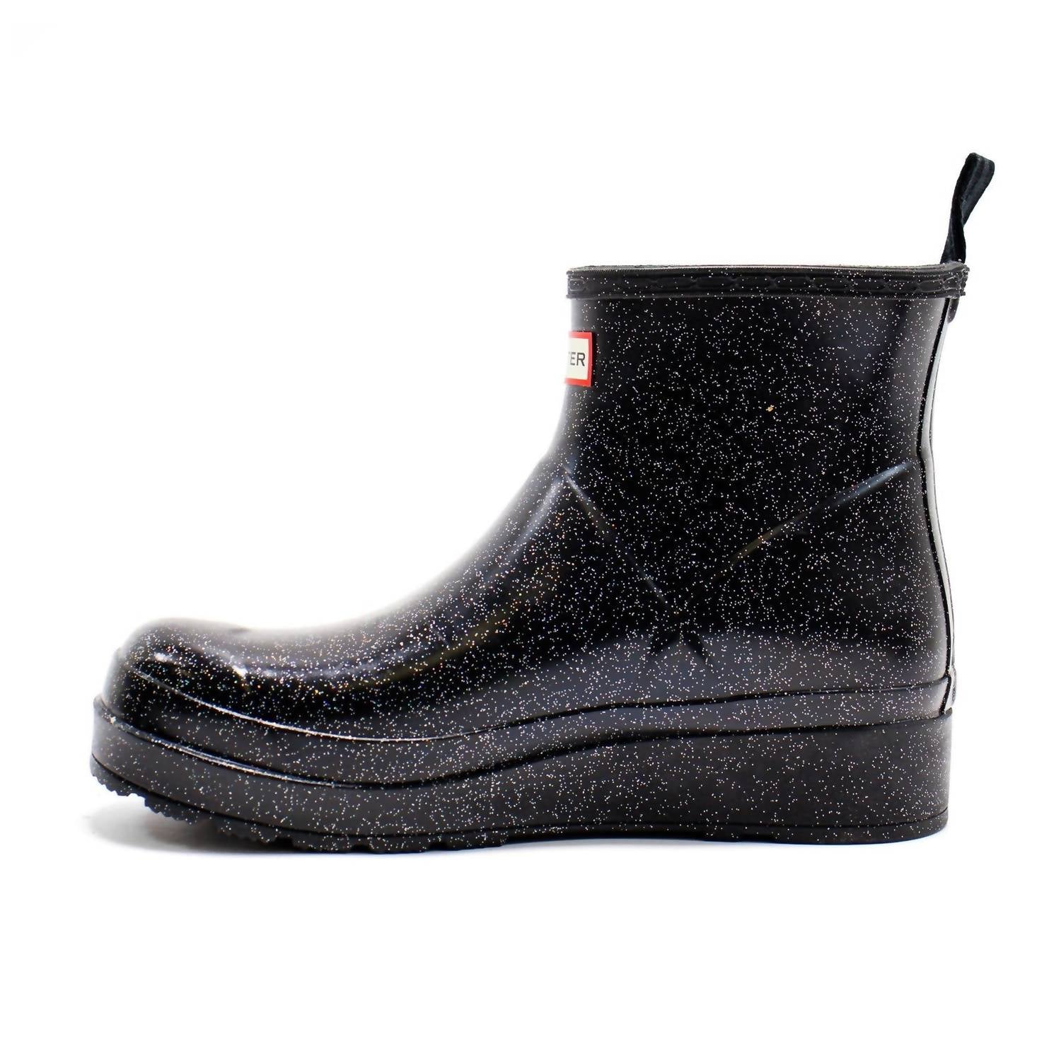HUNTER Women's Play Starcloud Glitter Short Rain Boots in black - women's shoe - alternate view