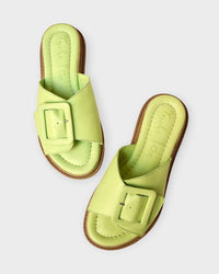 Tyche Women's Monroe Flat Sandal in green tea - women's sandal