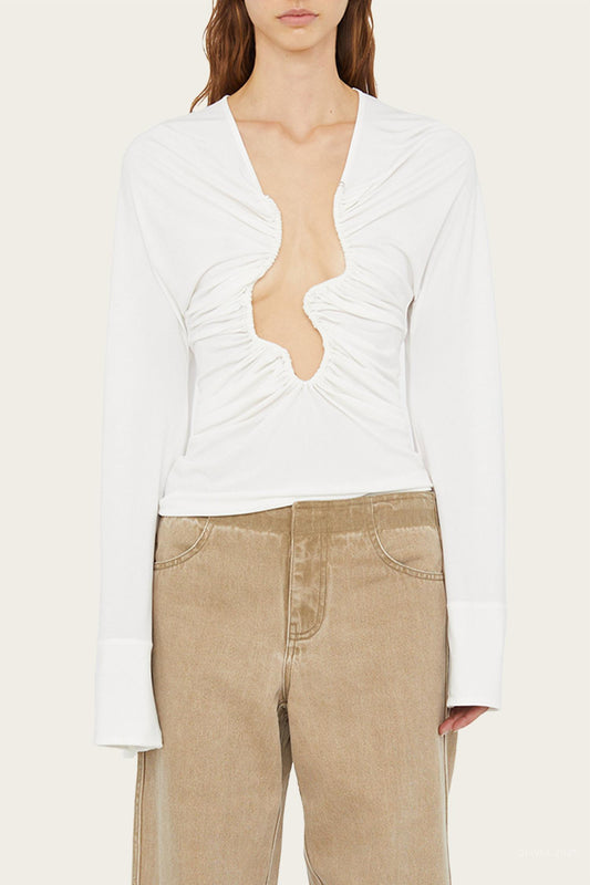 Christopher Esber - Salacia Ruched Long-sleeve Top