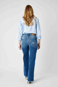 Judy Blue - Mid Rise Distressed Dad Jeans