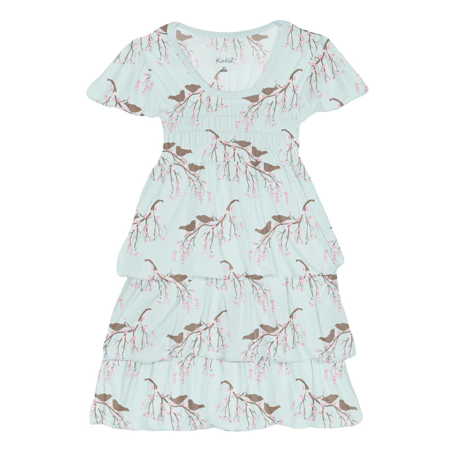 Kickee - Baby Girl's Short Sleeve Layered Ruffle Dress