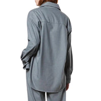 Enza Costa Oversized Shirt in light grey - women's shirt - alternate view