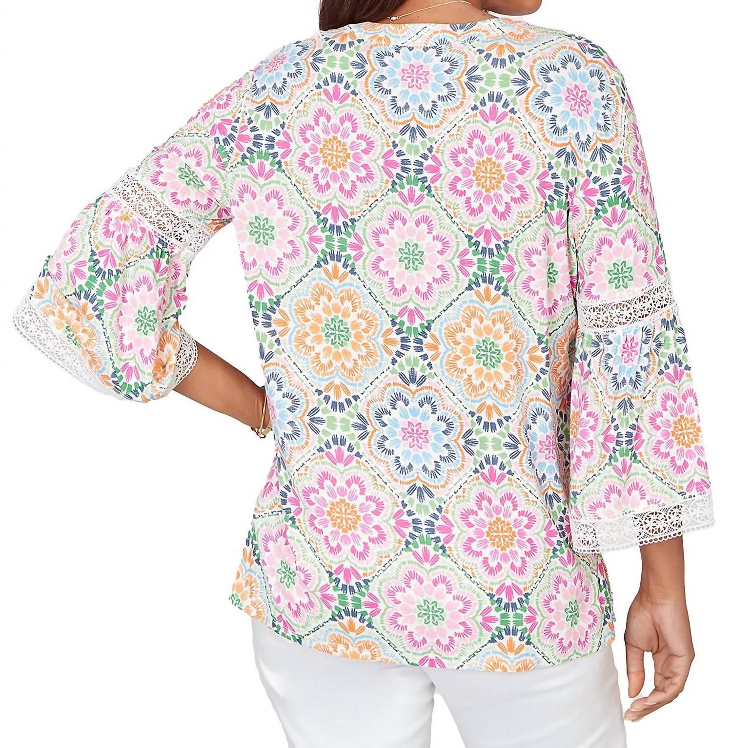 Ruby Rd. - Floral Medallions Top - Plus