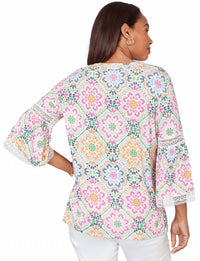 Ruby Rd. - Floral Medallions Top - Plus