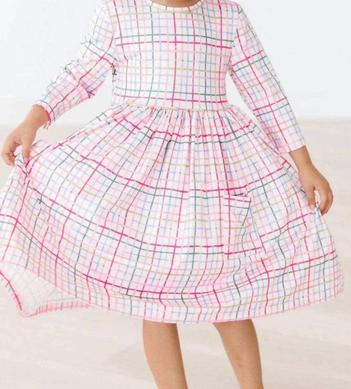 Mila & Rose - Three Quarter Sleeve Pocket Twirl Swirl Dress