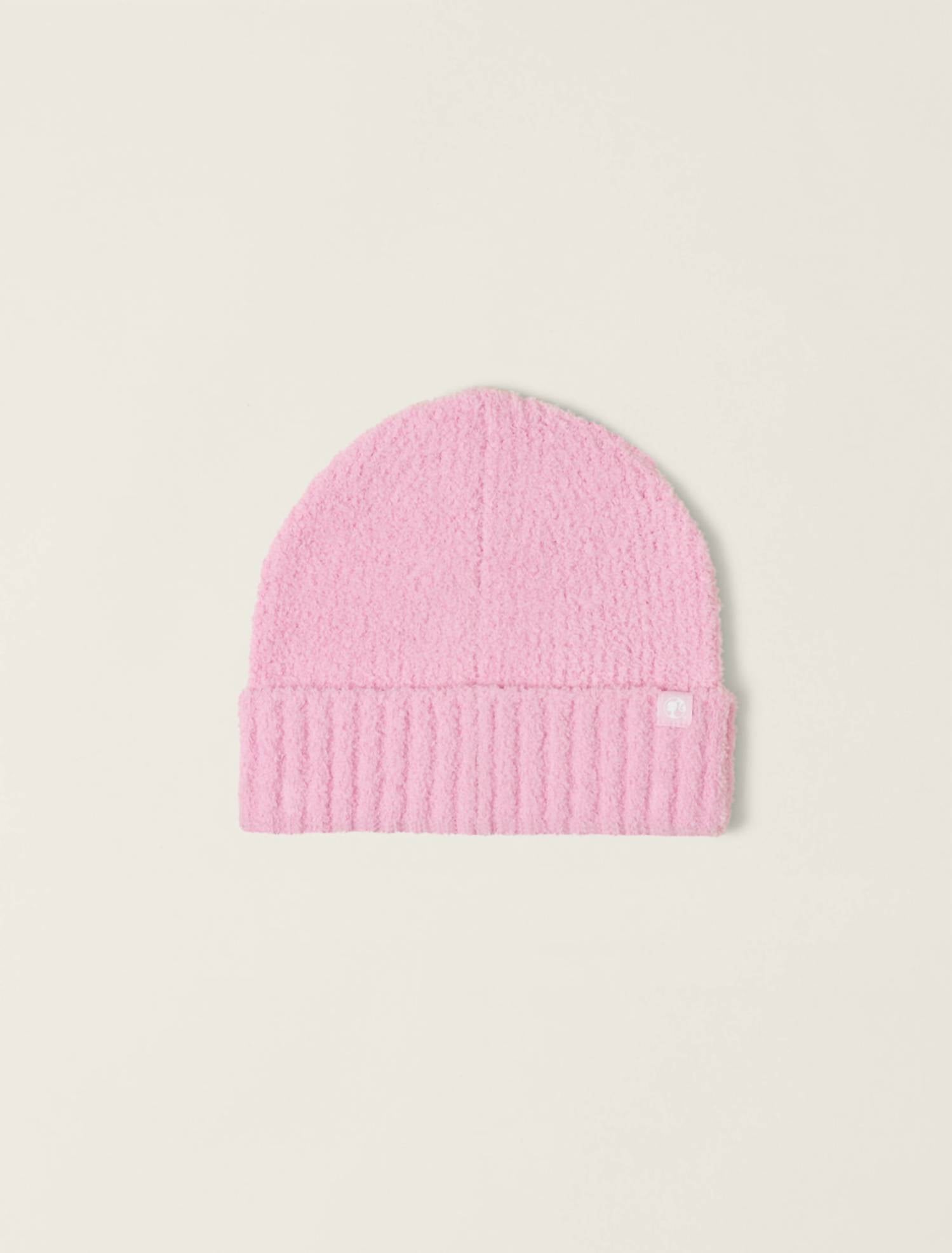 BAREFOOT DREAMS Cozychic Barbie Beanie in pink - kids' hat - detail view
