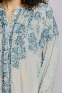 Pol - Muted Denim Top